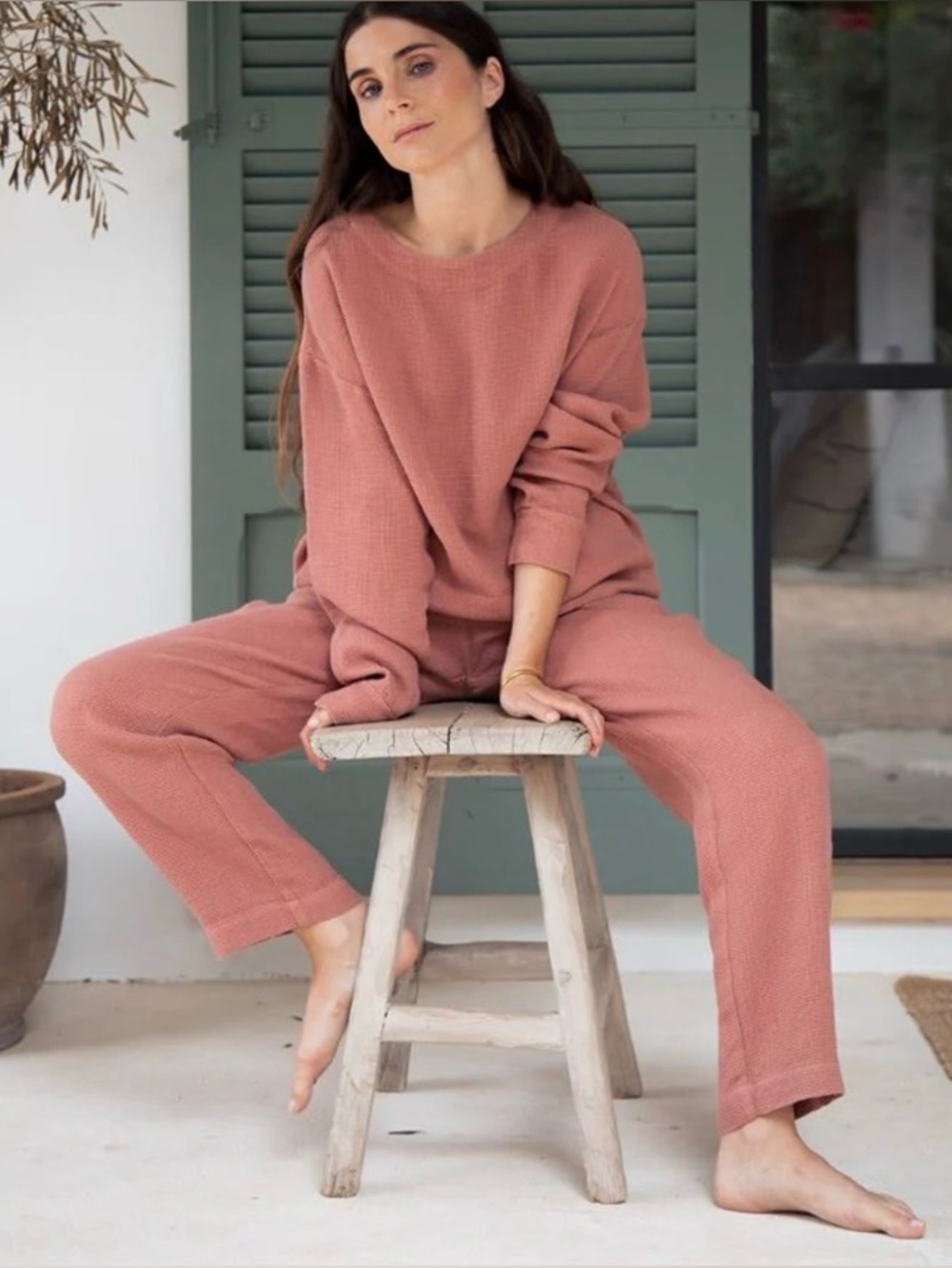 Magic Linen Waffle Knit Pajamas